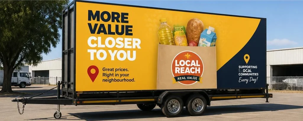 Client-supplied mobile display trailer advertising reference
