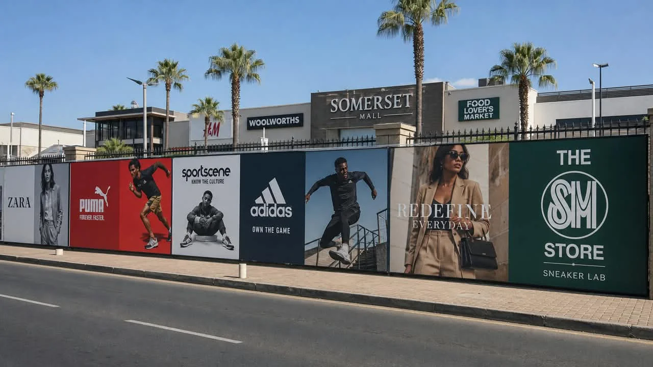 Client-supplied retail fence wrap advertising reference