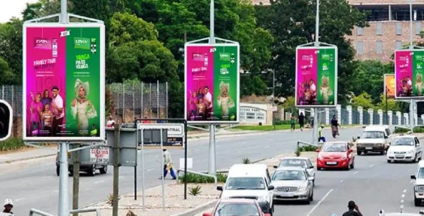 Client-supplied roadside pole banner reference
